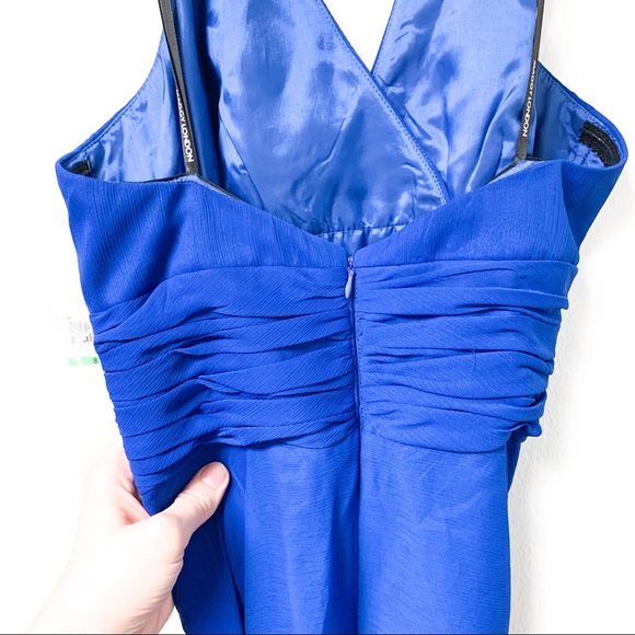 NWT Maggy London Flowy Blue Halter Dress Size 8 - Picture 4 of 7